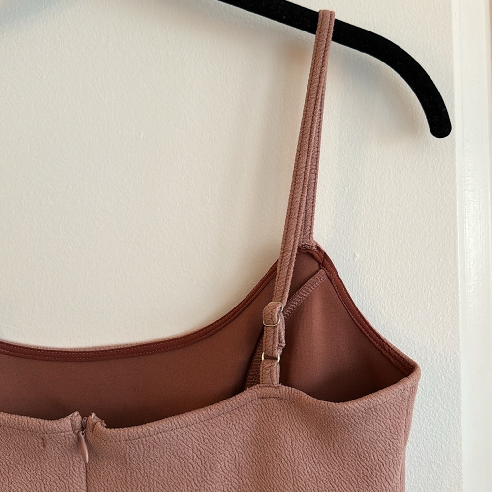 Pink/Nude Suede-like Structured Dress